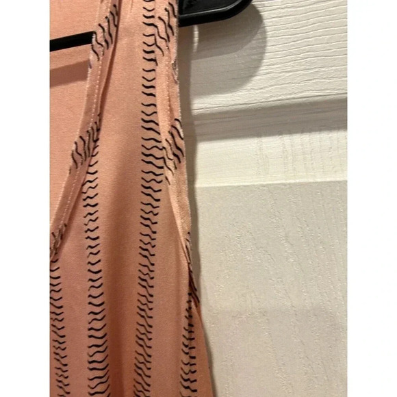 Reiss Remy Silk Front Striped Tank Large Peachy Pink - Picture 4 of 6